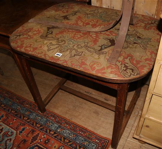 Tapestry top oak table